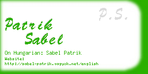 patrik sabel business card